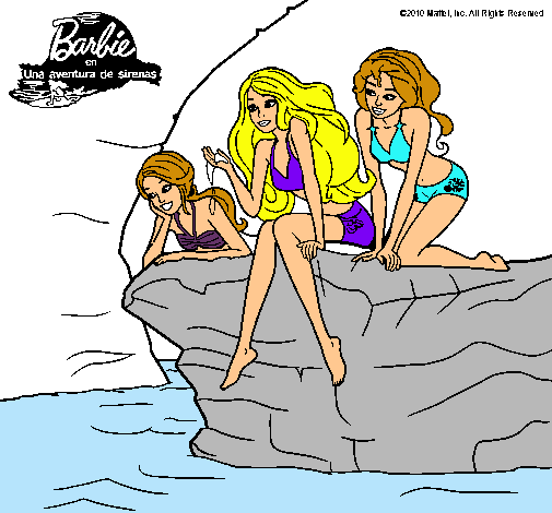 Dibujo Barbie y sus amigas sentadas pintado por ernesotto