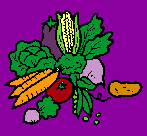 Dibujo verduras pintado por rosalu