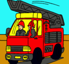 Dibujo Coche de Bomberos pintado por micaelas