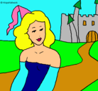 Dibujo Princesa y castillo pintado por siomara15
