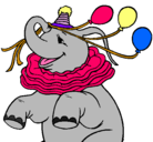 Dibujo Elefante con 3 globos pintado por IRIA4