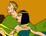 Dibujo César y Cleopatra pintado por marisue