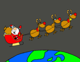 Dibujo Papa Noel repartiendo regalos 3 pintado por uhui980t656y
