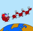 Dibujo Papa Noel repartiendo regalos 3 pintado por omnia10