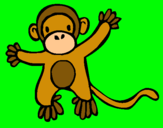 Dibujo Mono pintado por alecool
