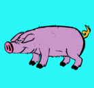 Dibujo Cerdo con pezuñas negras pintado por oracatac