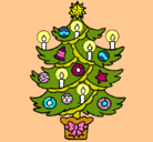 Dibujo Árbol de navidad con velas pintado por benicio02