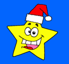 Dibujo estrella de navidad pintado por carlalozano