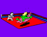 Dibujo Lucha en el ring pintado por luchalibre