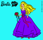 Dibujo Barbie vestida de novia pintado por roqui