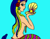 Dibujo Sirena y perla pintado por sarpo3344