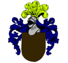Dibujo Escudo de armas y casco pintado por hermes