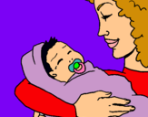Dibujo Madre con su bebe II pintado por bruna 