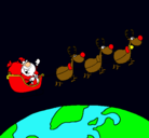 Dibujo Papa Noel repartiendo regalos 3 pintado por APM13