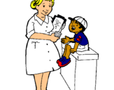 Dibujo Enfermera y niño pintado por jirasol