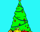 Dibujo Abeto con adornos navideños pintado por uyuyttr