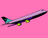 Dibujo Avión en el aire pintado por discoteca