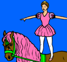 Dibujo Trapecista encima de caballo pintado por chiara41155