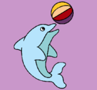 Dibujo Delfín jugando con una pelota pintado por rosalu