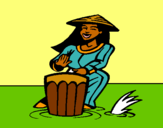 Dibujo Mujer tocando el bongó pintado por Josefdlfhol