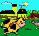 Dibujo Vaca en la granja pintado por hectorcito