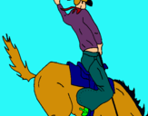 Dibujo Vaquero en caballo pintado por hyfyfygfg