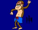 Dibujo Mono  pintado por chale