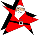 Dibujo Papa Noel en forma de estrella pintado por antoniol