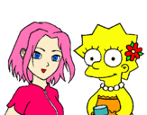 Dibujo Sakura y Lisa pintado por melii387