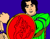 Dibujo Caballero con escudo de león pintado por zxscf