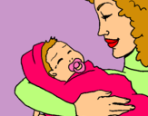 Dibujo Madre con su bebe II pintado por lisete