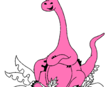 Dibujo Diplodocus sentado pintado por alesys