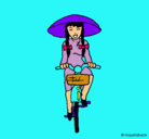 Dibujo China en bicicleta pintado por coquet