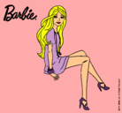 Dibujo Barbie sentada pintado por lisa  