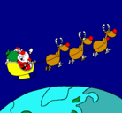 Dibujo Papa Noel repartiendo regalos 3 pintado por edu2006