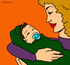 Dibujo Madre con su bebe II pintado por hiromy