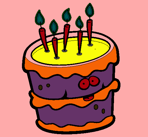 Dibujo Pastel de cumpleaños 2 pintado por Rauly