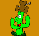 Dibujo Cactus con sombrero pintado por juanjete