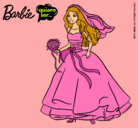 Dibujo Barbie vestida de novia pintado por ximenititita