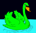 Dibujo Cisne en el agua pintado por critina