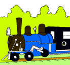 Dibujo Locomotora pintado por monosilabas