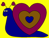 Dibujo Caracol corazón pintado por brissell