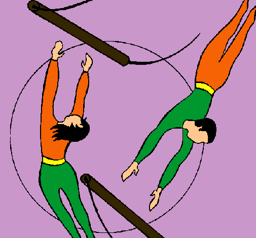 Dibujo Trapecistas saltando pintado por Adelpho