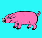 Dibujo Cerdo con pezuñas negras pintado por antonio2000