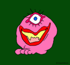 Dibujo Monstruo de un ojo pintado por mirtix