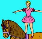Dibujo Trapecista encima de caballo pintado por Ginacia