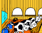 Dibujo Vacas en el establo pintado por jjjj