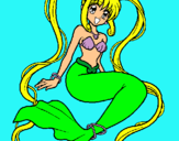 Dibujo Sirena con perlas pintado por YINVALENTN