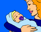 Dibujo Madre con su bebe II pintado por 155613524
