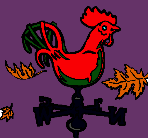 Dibujo Veletas y gallo pintado por Adelpho